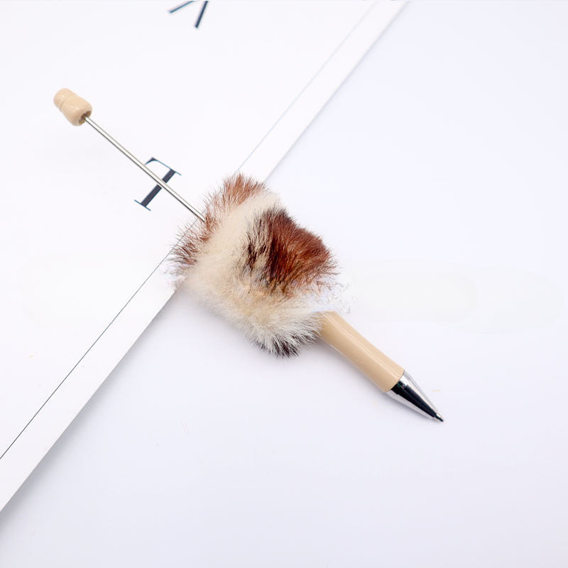 Wholesale Beadable Pen DIY Leopard Print Plush Beads